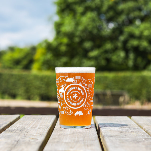 New World Brewing Pint Glass - Woodforde's Brewery